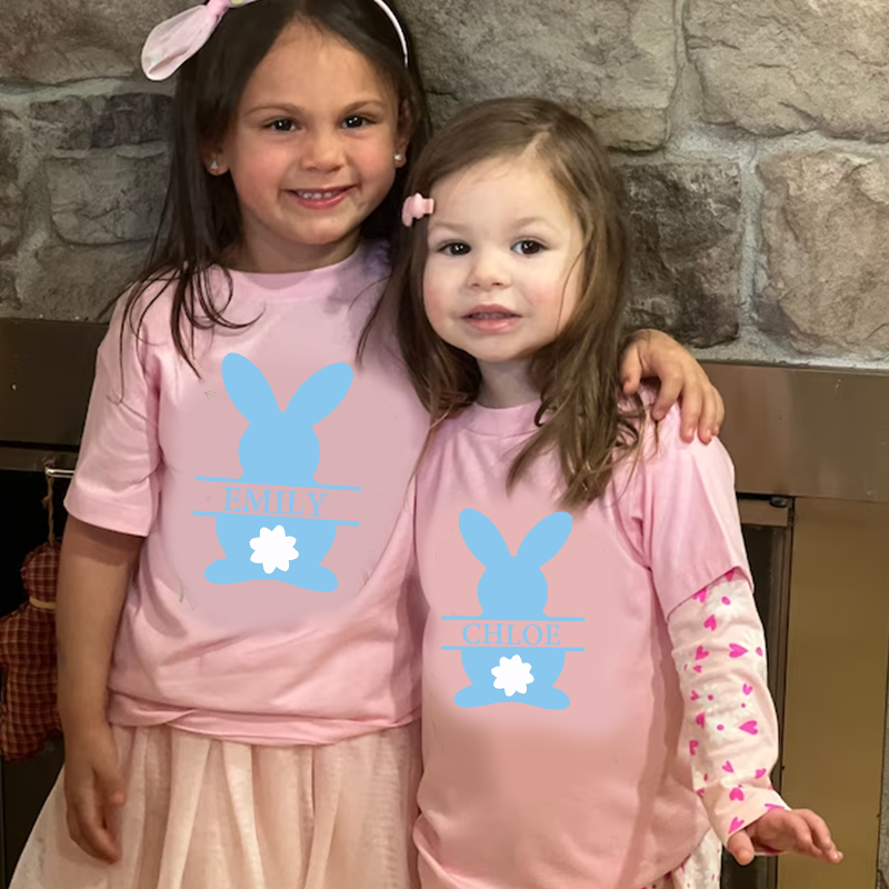 Personalized Kids Bunny Summer T-Shirt| Cloth1410