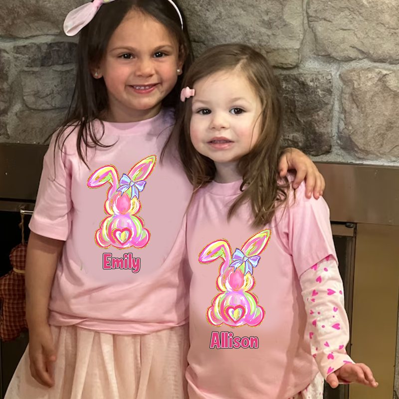 Personalized Kids Bunny Summer T-Shirt| Cloth1411