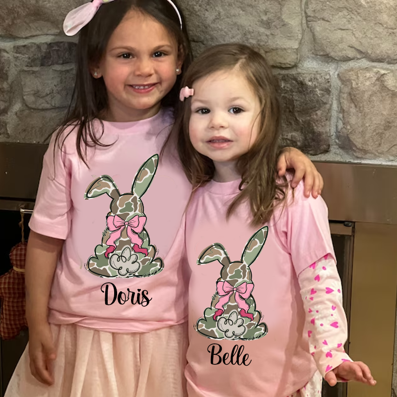 Personalized Kids Bunny Summer T-Shirt| Cloth1416