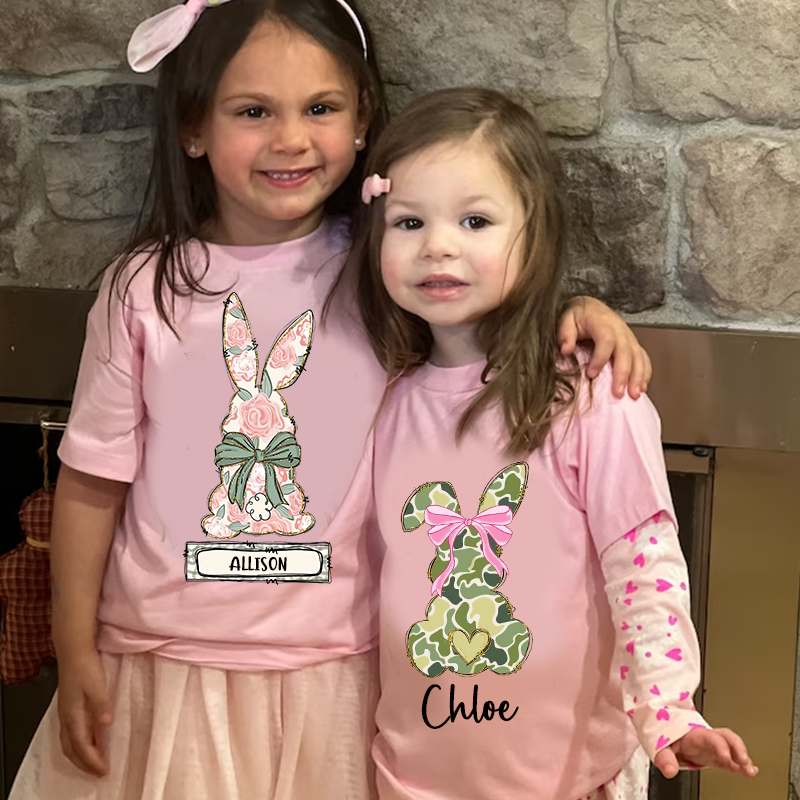Personalized Kids Bunny Summer T-Shirt| Cloth1417