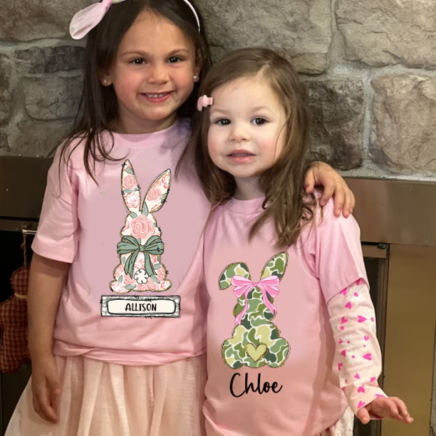 Personalized Kids Bunny Summer T-Shirt| Cloth1417