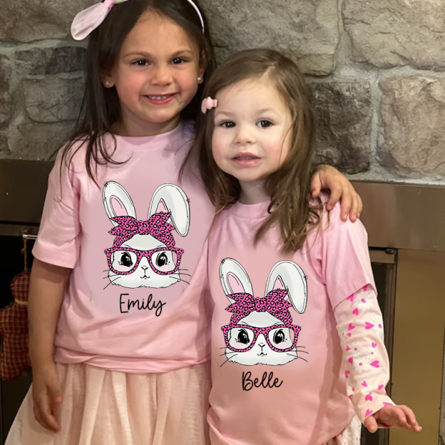Personalized Kids Bunny Summer T-Shirt| Cloth1419