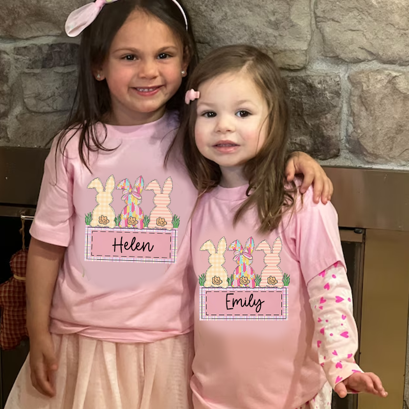 Personalized Kids Bunny Summer T-Shirt| Cloth1420