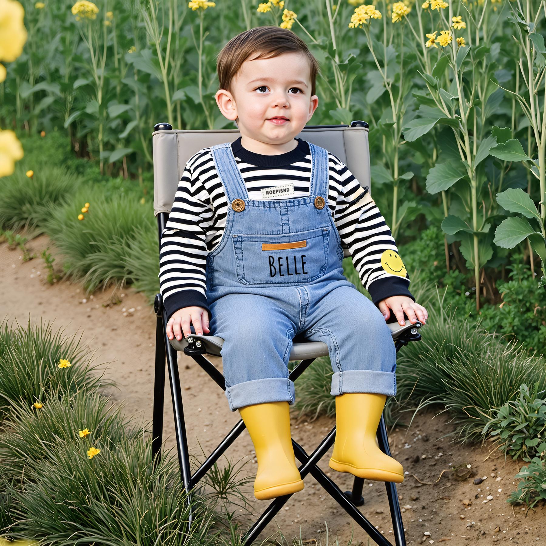 Personalized Kids Oversized Denim Loose Overalls| Pants09