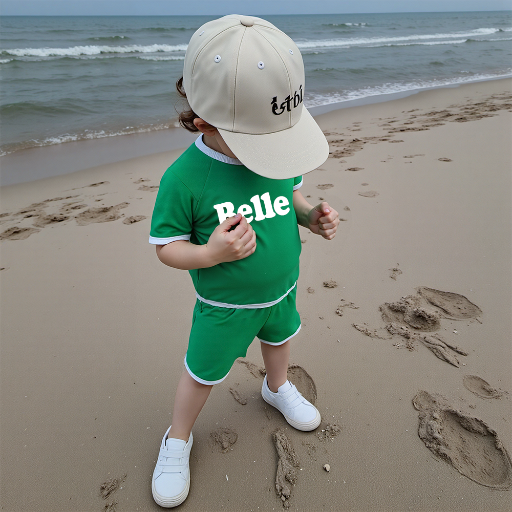 Personalized Kids Summer Name Toddler Shorts Set| Cloth219