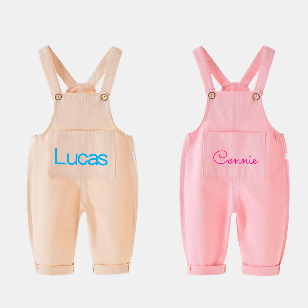 Personalized Kids Multicolor Cozy Overalls| Pants15