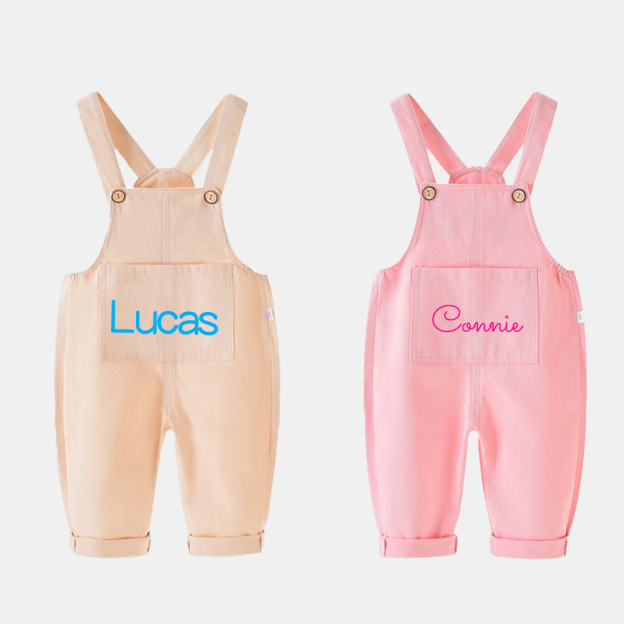 Personalized Kids Multicolor Cozy Overalls| Pants15