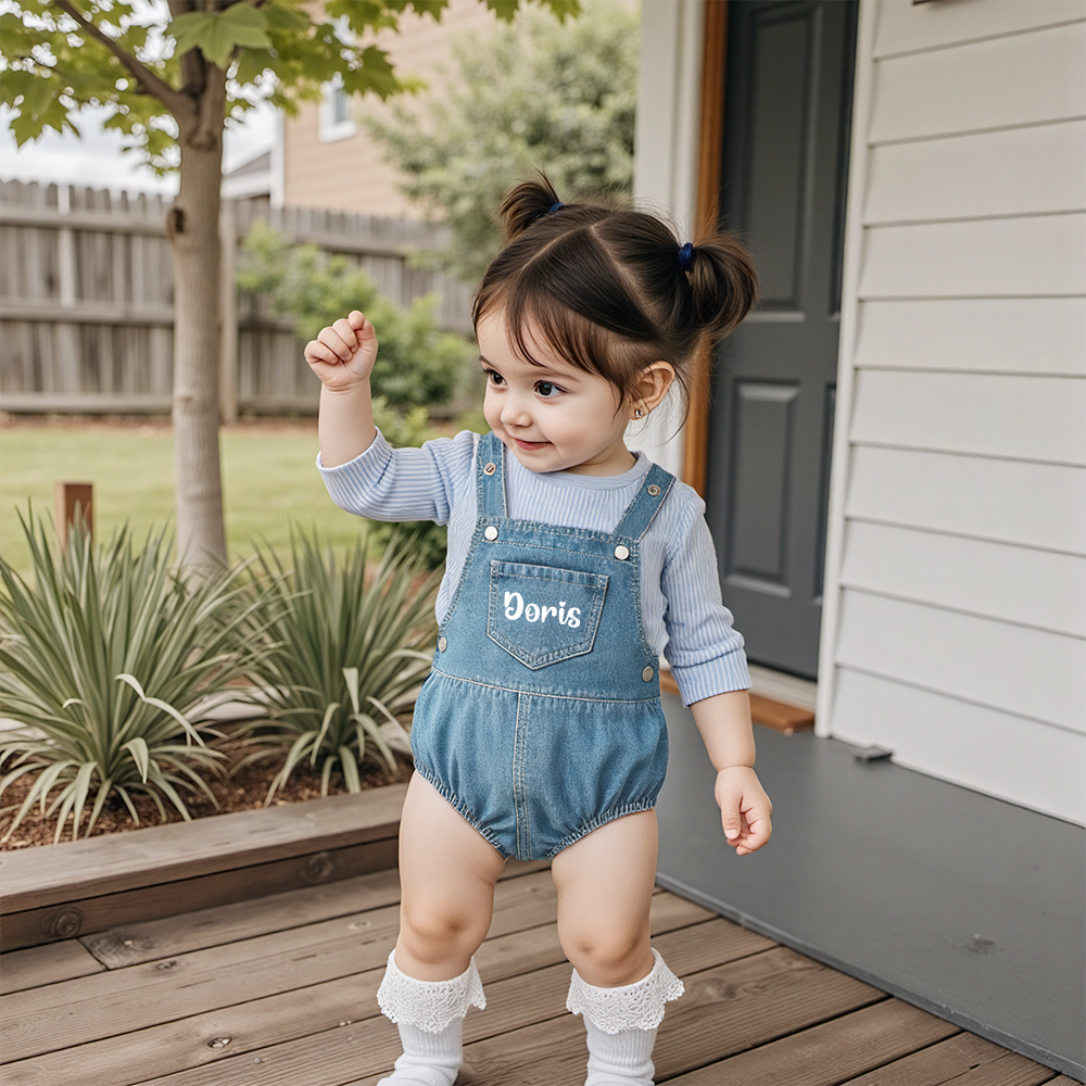 Personalized Baby Toddler Denim Overalls| Pants19