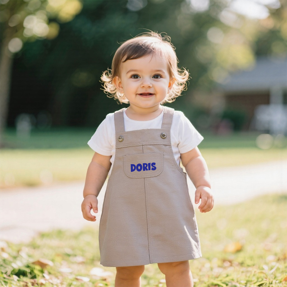 Personalized Girls Monogrammed Denim Dress| Dress19