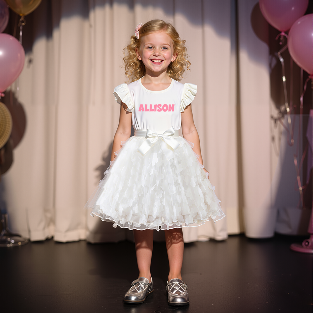 Personalized Girl Butterfly Mesh Birthday Dress| Dress22