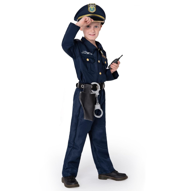 Personalized Kids Embroidery Police Costume Outfits| YESHalloween02