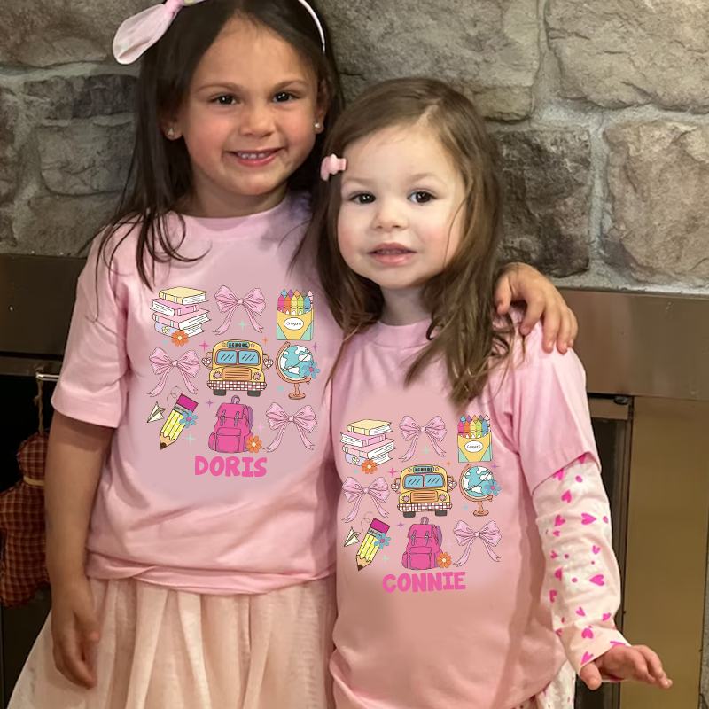 Personalized Girls Back To School Name T-Shirt| Cloth1481