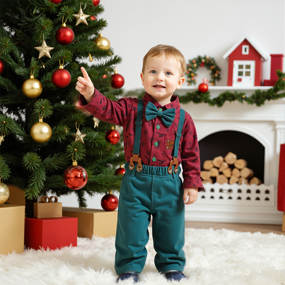 Personalized  Boy Christmas Retro Outfit| YESMC22