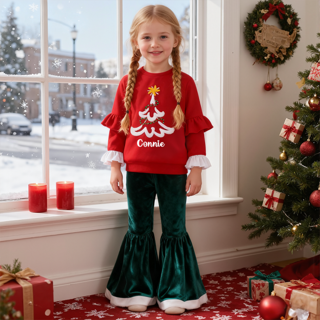 Personalized Girl Name Christmas Outfit| YESMC30
