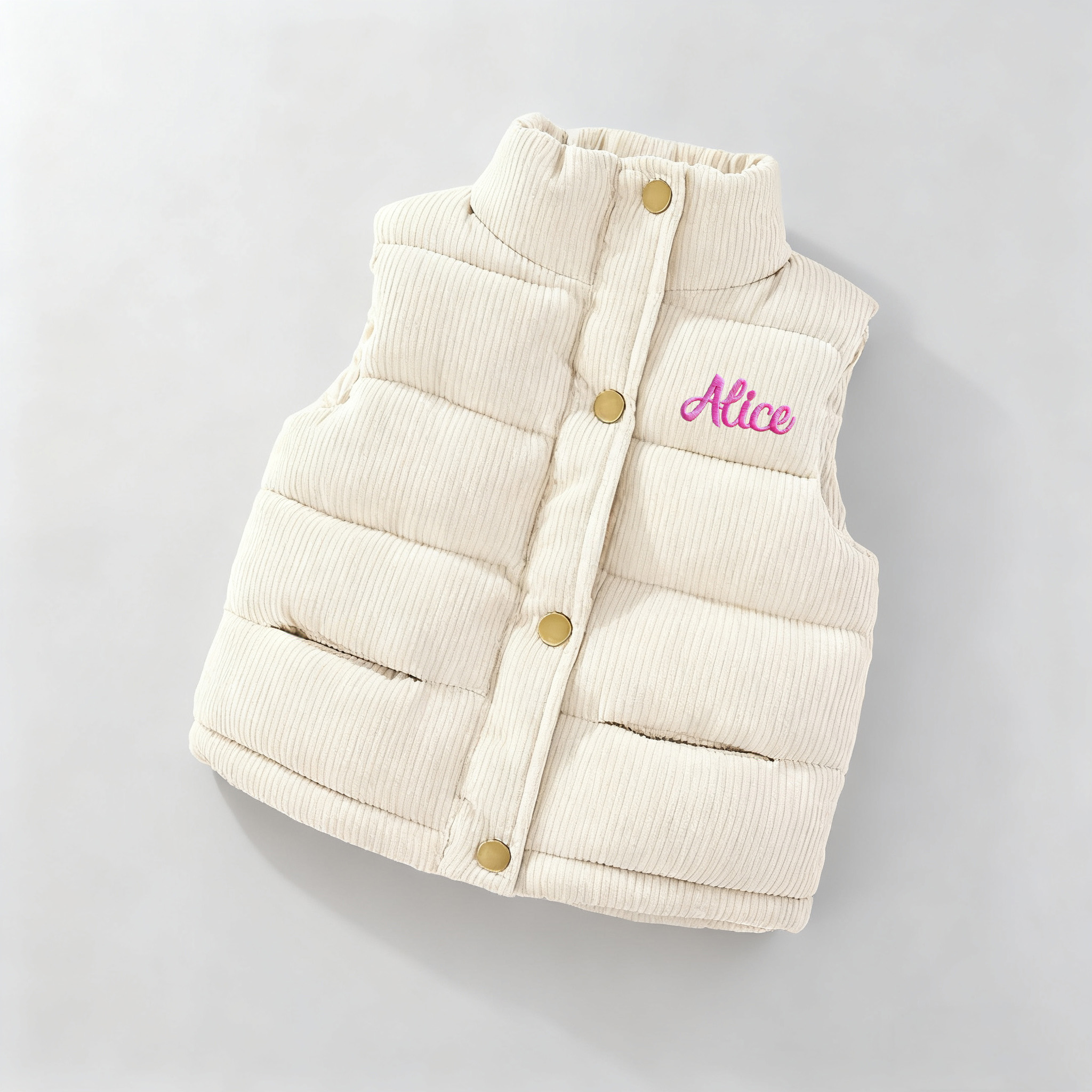 Personalized Kid Embroidered Corduroy Vest| Cloth252