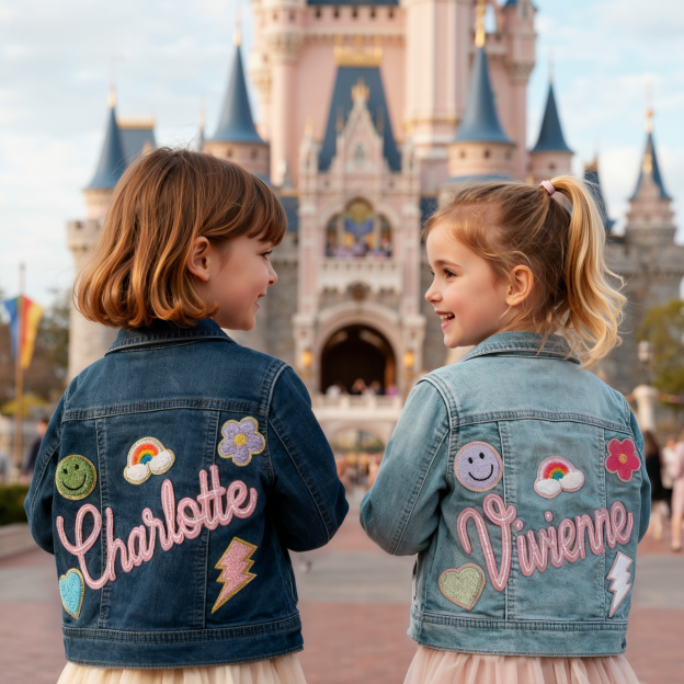 Personalized Hand-Embroidered Kid Denim Jacket| Cloth258