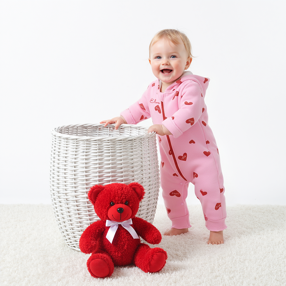 Personalized Baby Girl Love Heart Jumpsuit| BBcloth112