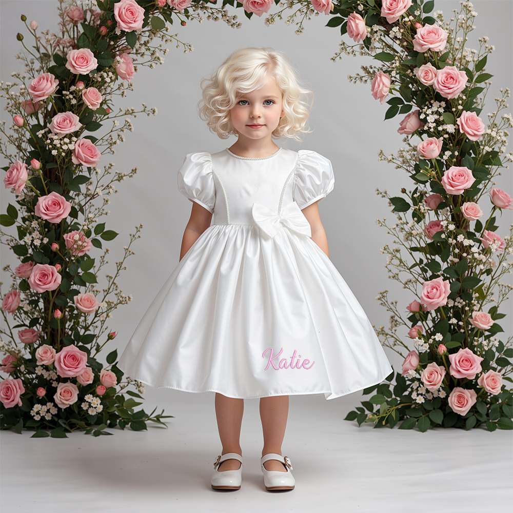 Personalized Girl Birthday Embroidered Party Dress| Dress43