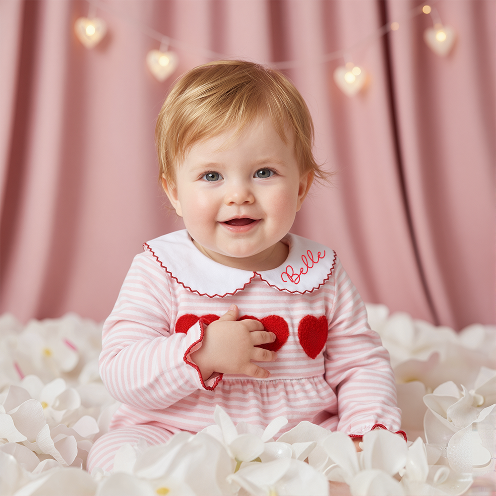 Personalized Baby Valentine Long Sleeves Romper| YESVa03