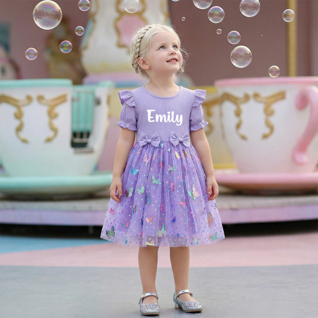 Personalized Girl Summer Butterfly Tutu Dress| Dress52