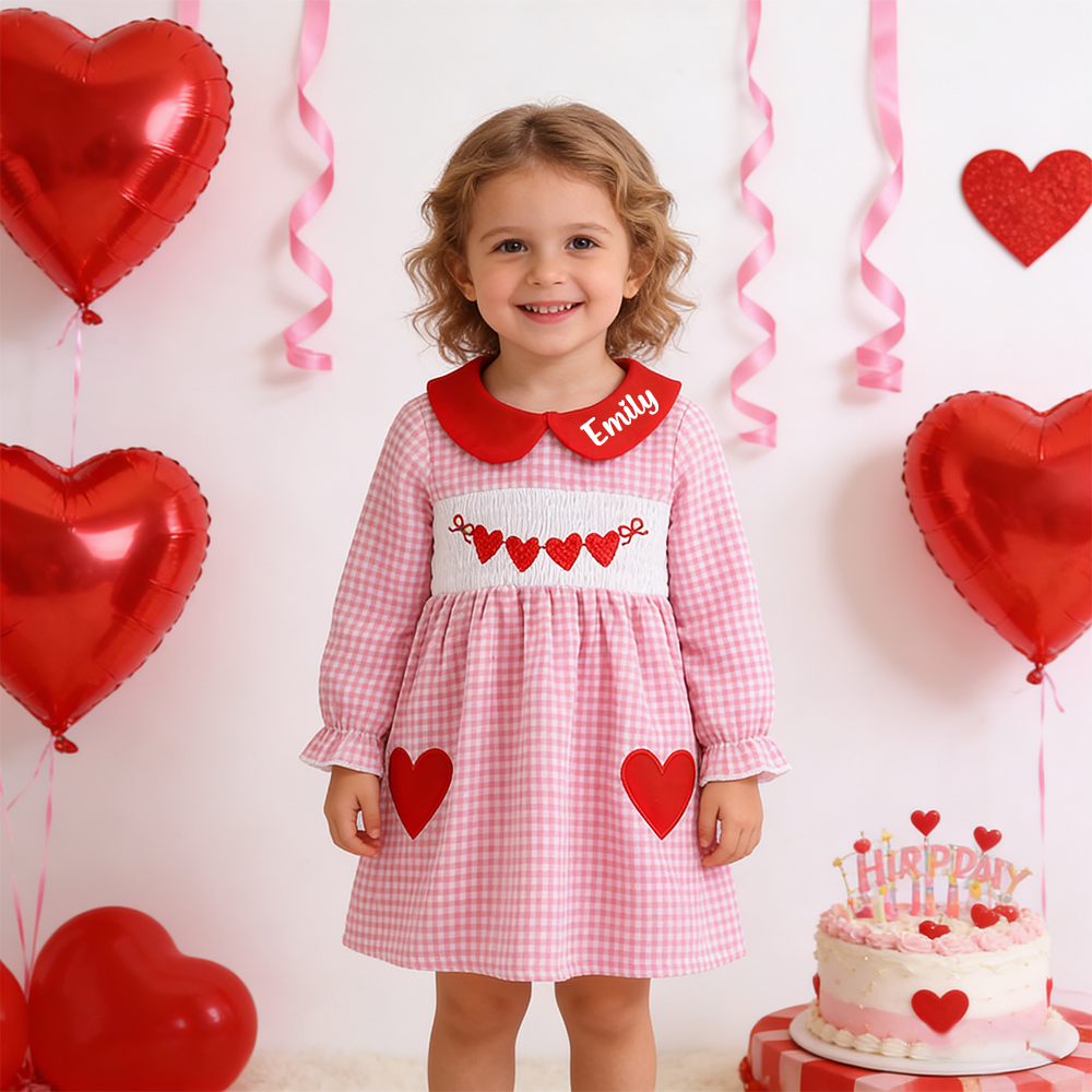 Personalized Girl Valentine's Day Heart Dress| YESVa10