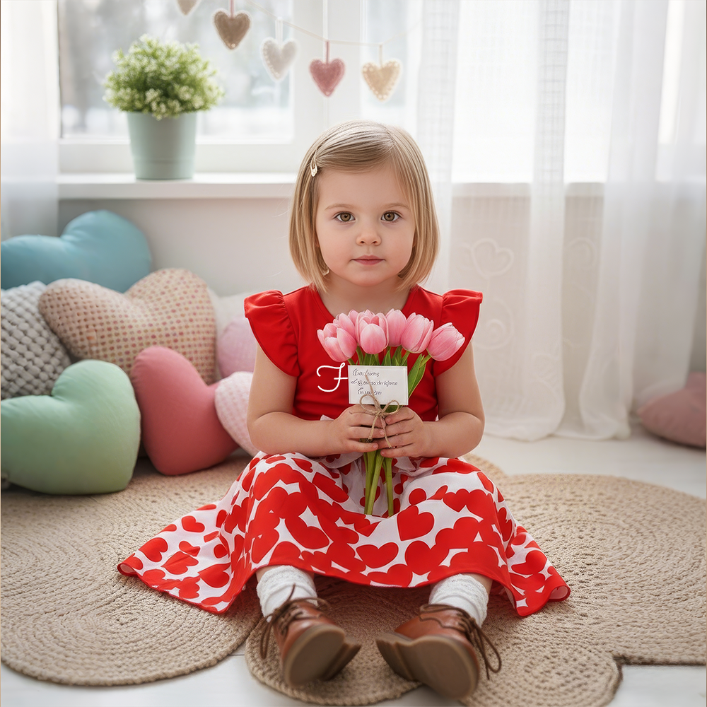 Personalized Girl Valentine's Day Heart Dress| YESVa12