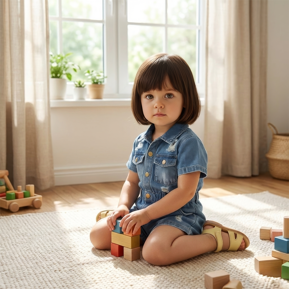 Personalized Kids Casual Denim Jumpsuit | Cloth264