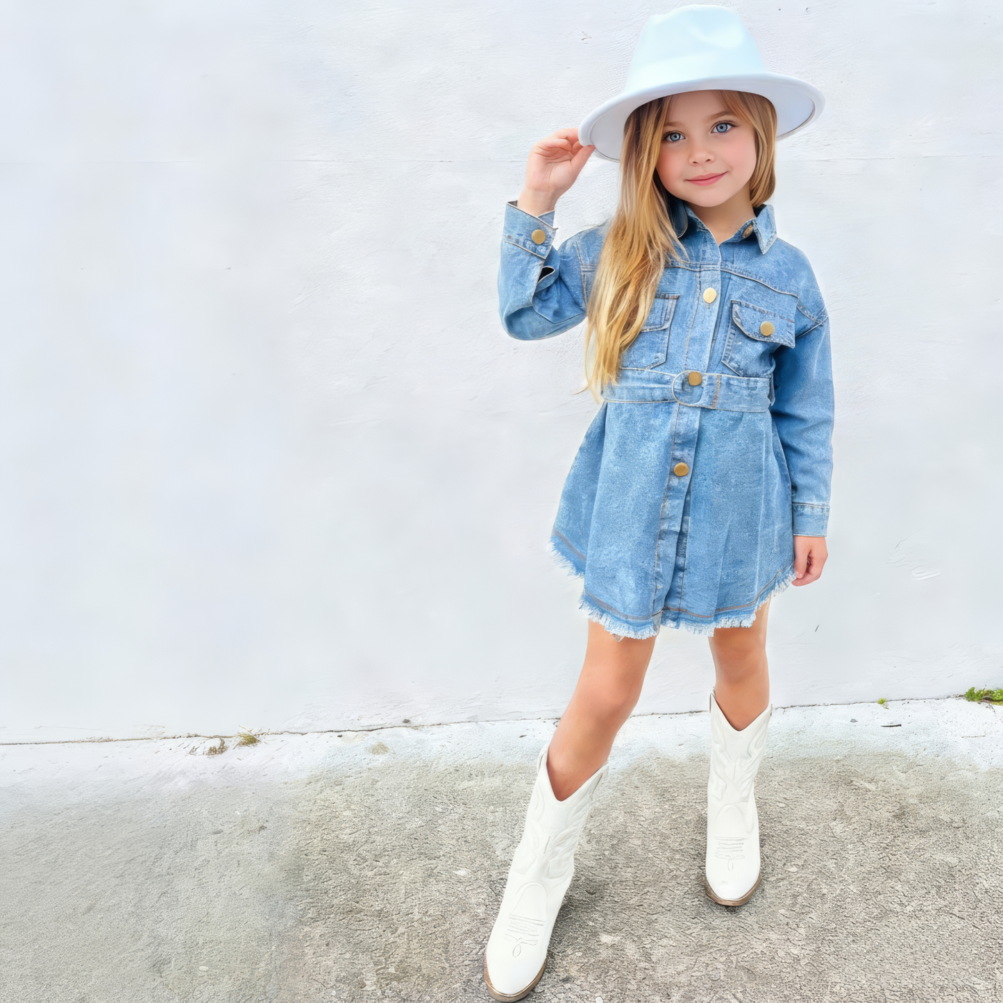 Personalized Girl Retro Denim Dress| Cloth266
