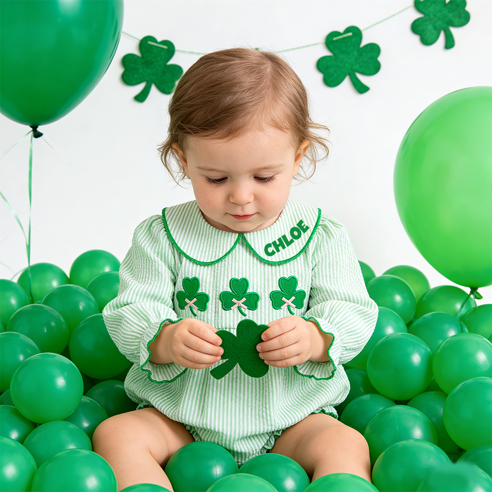 Personalized Baby Girl St. Patrick's Day Romper| BBcloth125