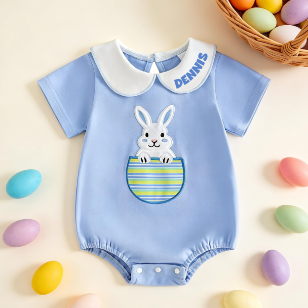 Personalized Baby Easter Bunny Romper| BBcloth126