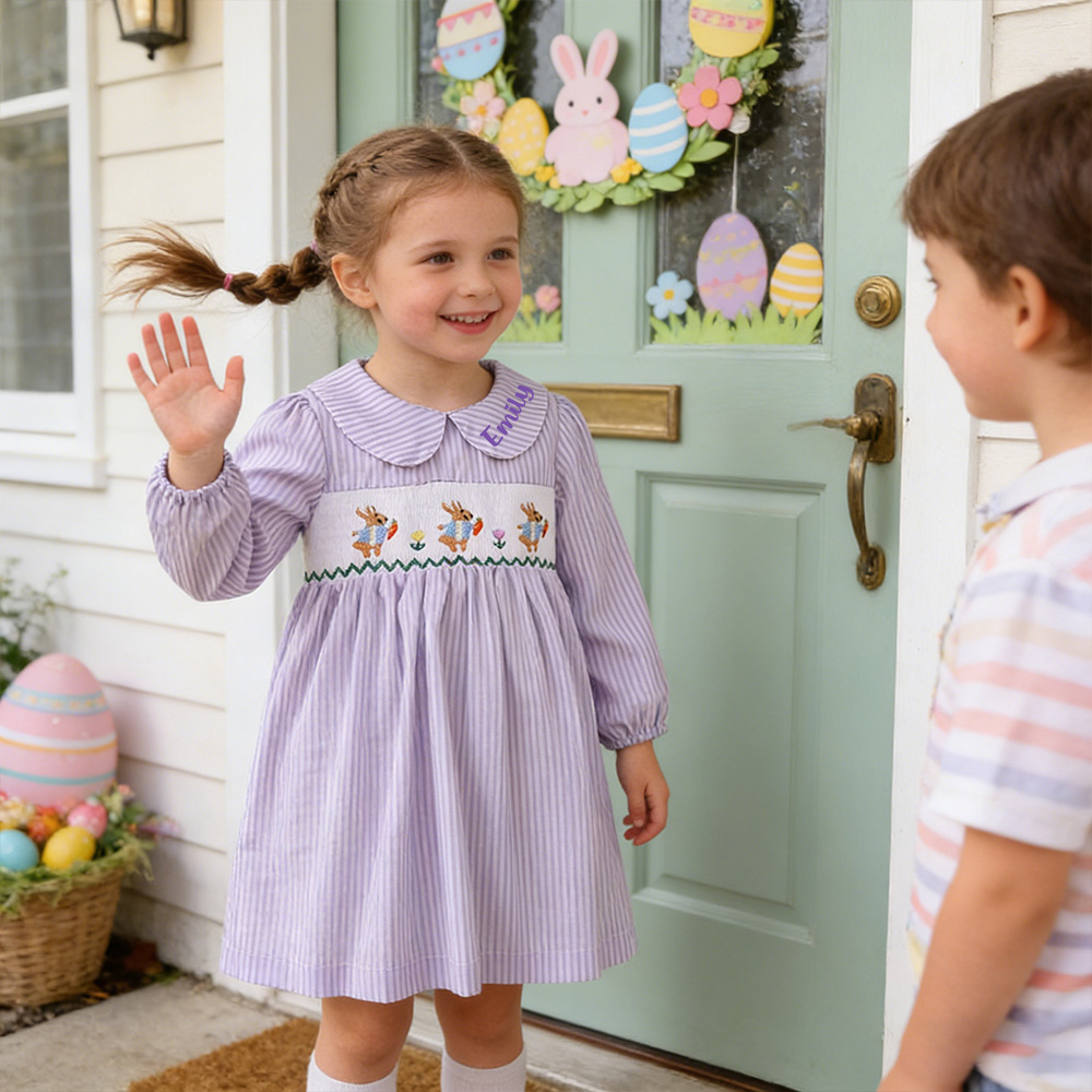 Personalized Girl Easter Bunny Dress| Dress65