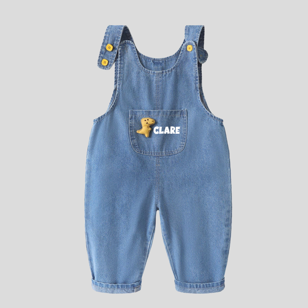 Personalized Boy Dinosaur Denim Overalls| Pants37