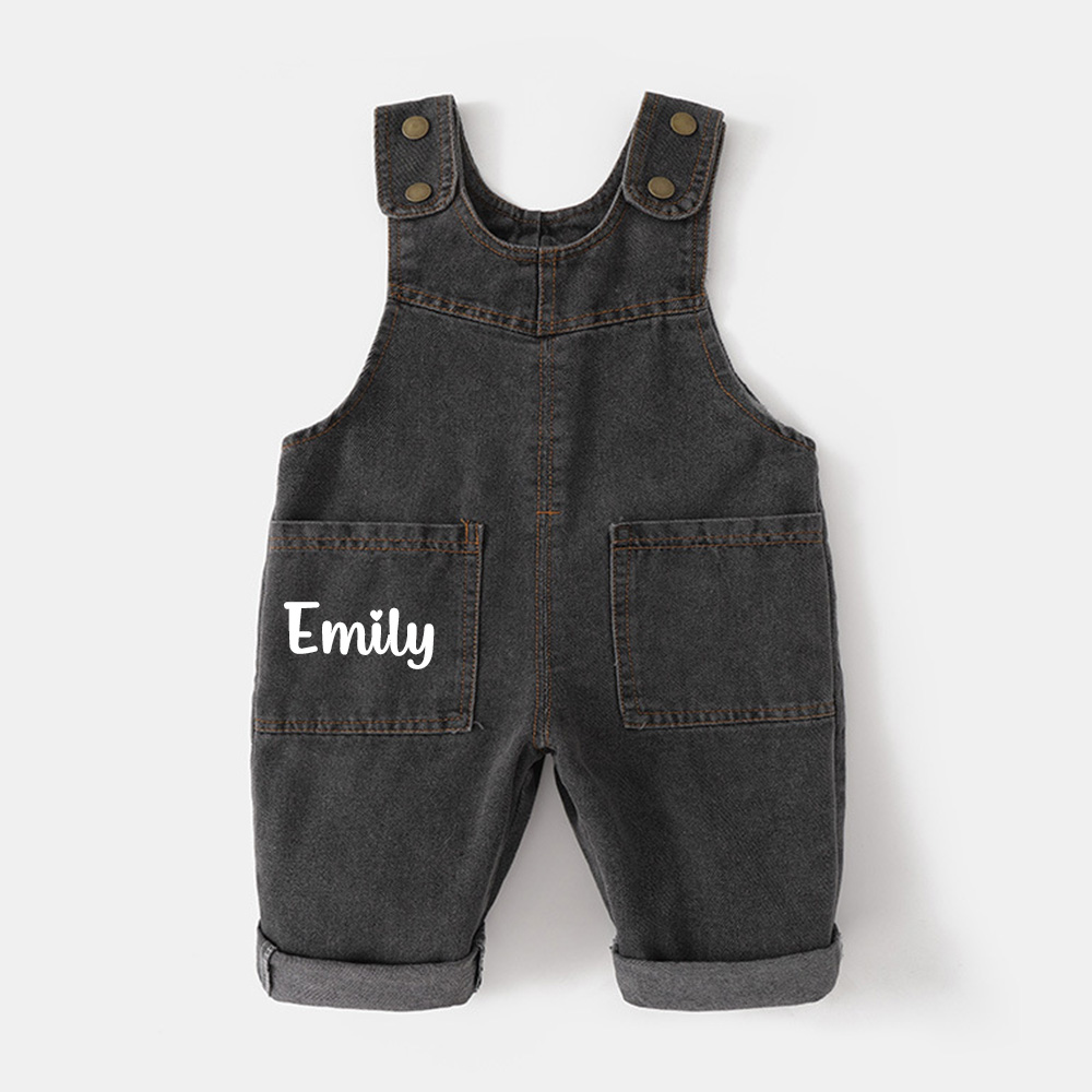 Personalized Kids Retro Denim Overalls| Pants41