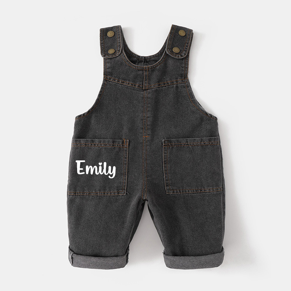 Personalized Kids Retro Denim Overalls| Pants41