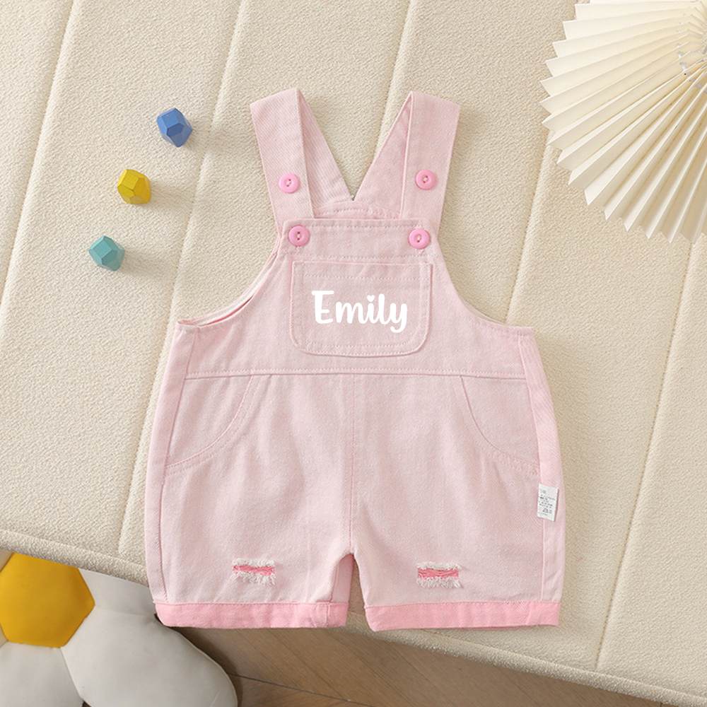 Personalized Kids Color Denim Overalls| Pants53