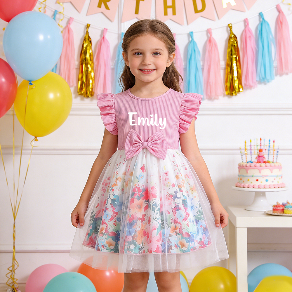 Personalized Girl Summer Flower Tutu Dress| Dress78