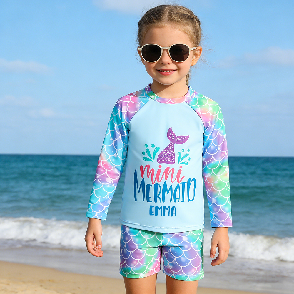 Personalized Girl Mini Mermaid Two-Piece Swimsuit| Swimsuit06