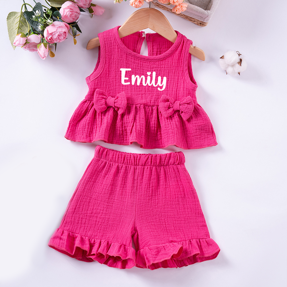 Personalized Girl Ruffle Two-PieceSet| Cloth274