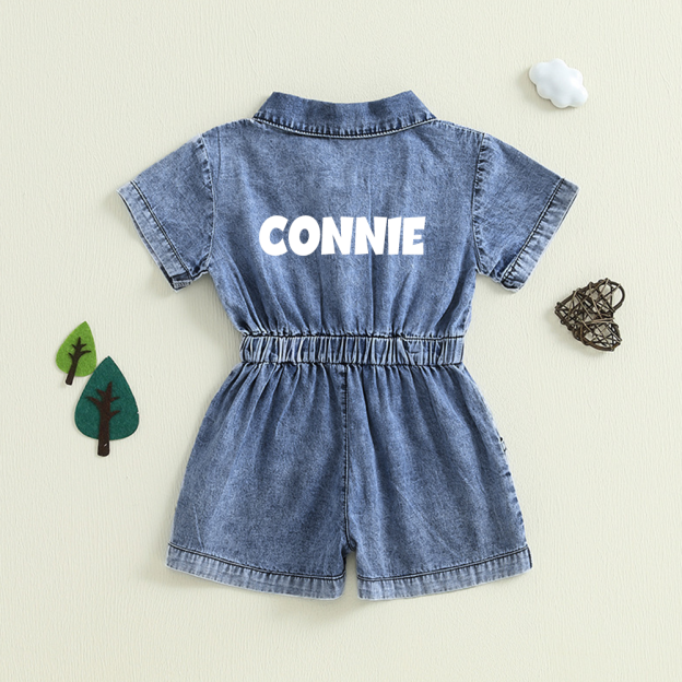 Personalized Girl Casual Denim Jumpsuit | cloth275