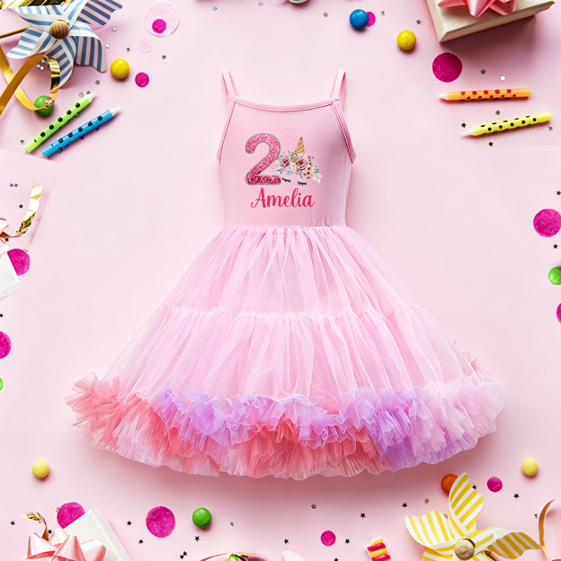 Personalized Girl Birthday Unicorn Tutu Dress| Dress89