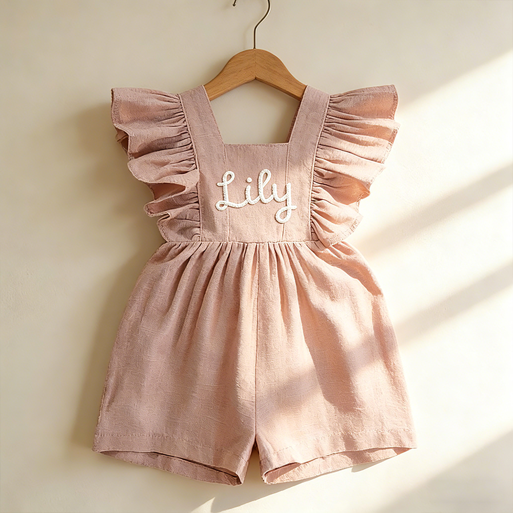 Personalized Baby Girl Hand Knitted Bubble Romper| BBcloth136
