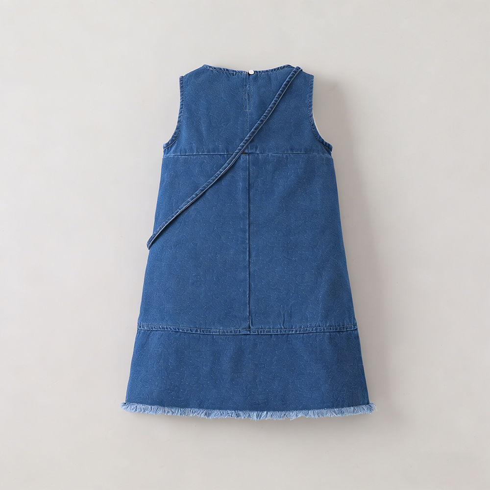 Personalized Girl Denim Dress with Matching Bag| Dress96