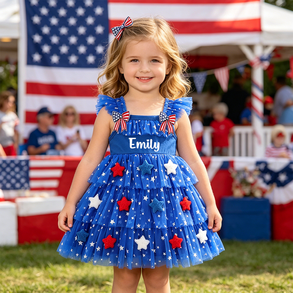Personalized 4th of July Star Tulle Tutu Dress| Dress101