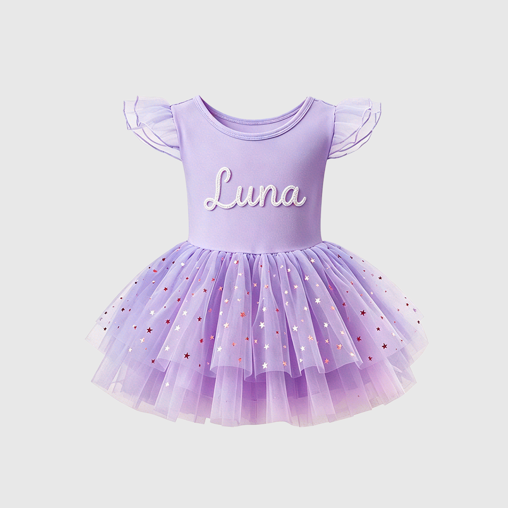 Personalized Hand Embroidered Girl Ballet Dance Tutu Dress| Dress106