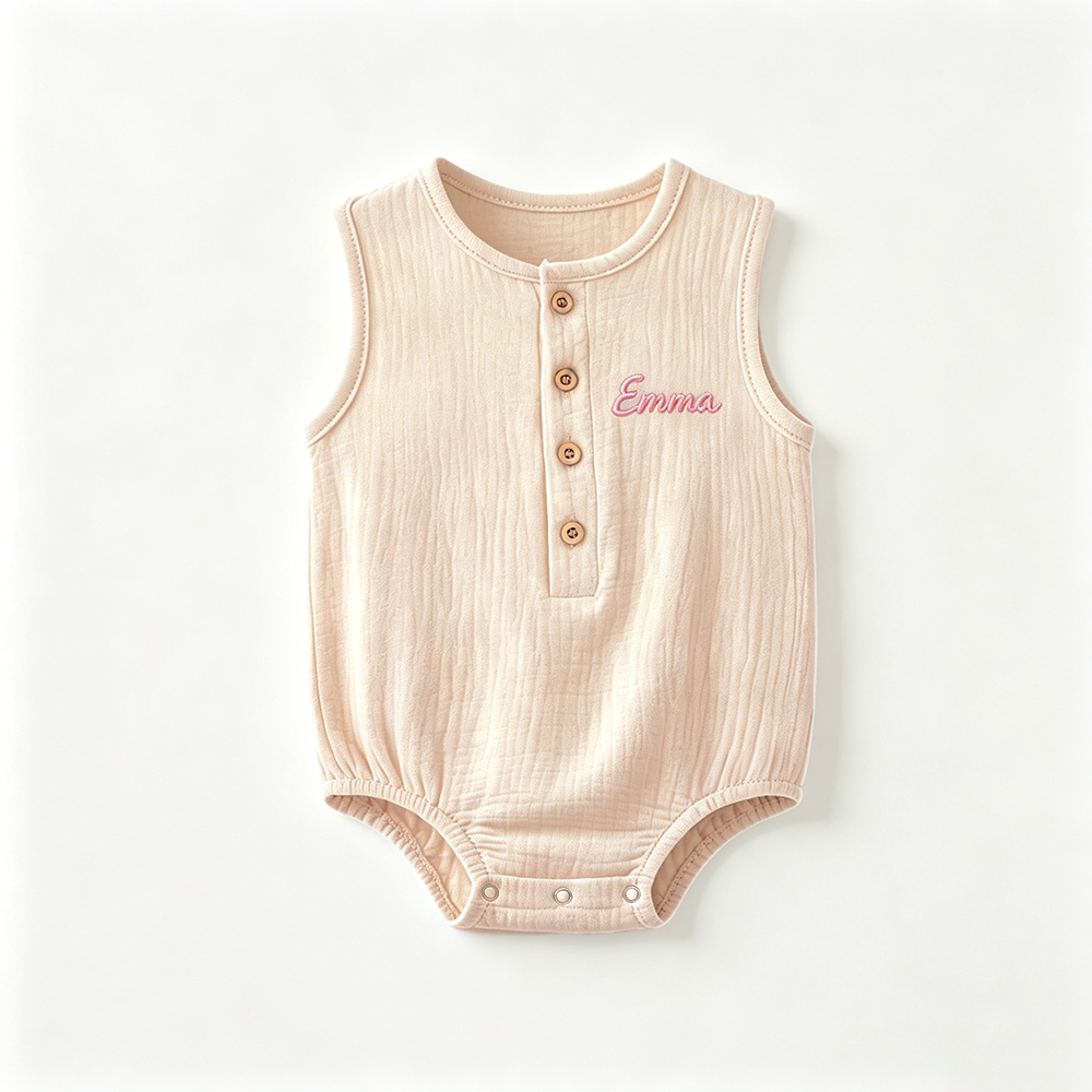 Personalized Embroidered Baby Summer Romper| BBcloth139
