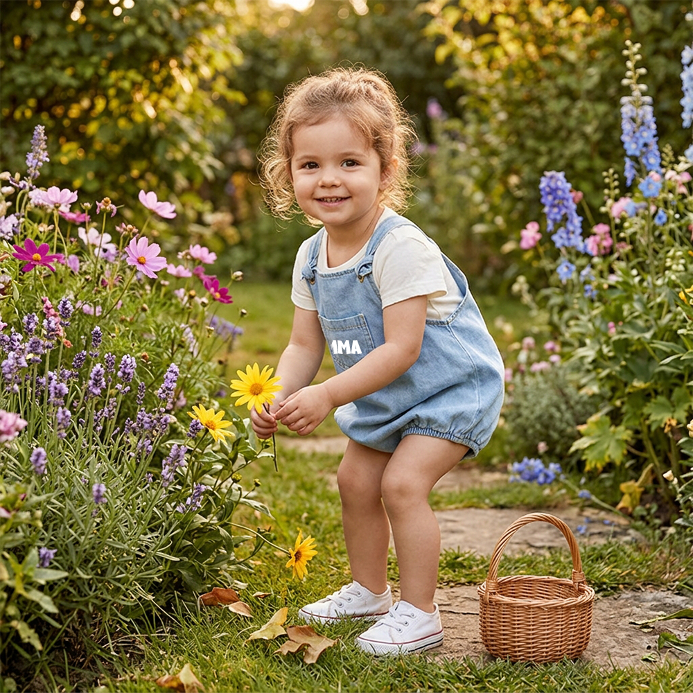 Personalized Denim Baby Overalls Romper| BBcloth141