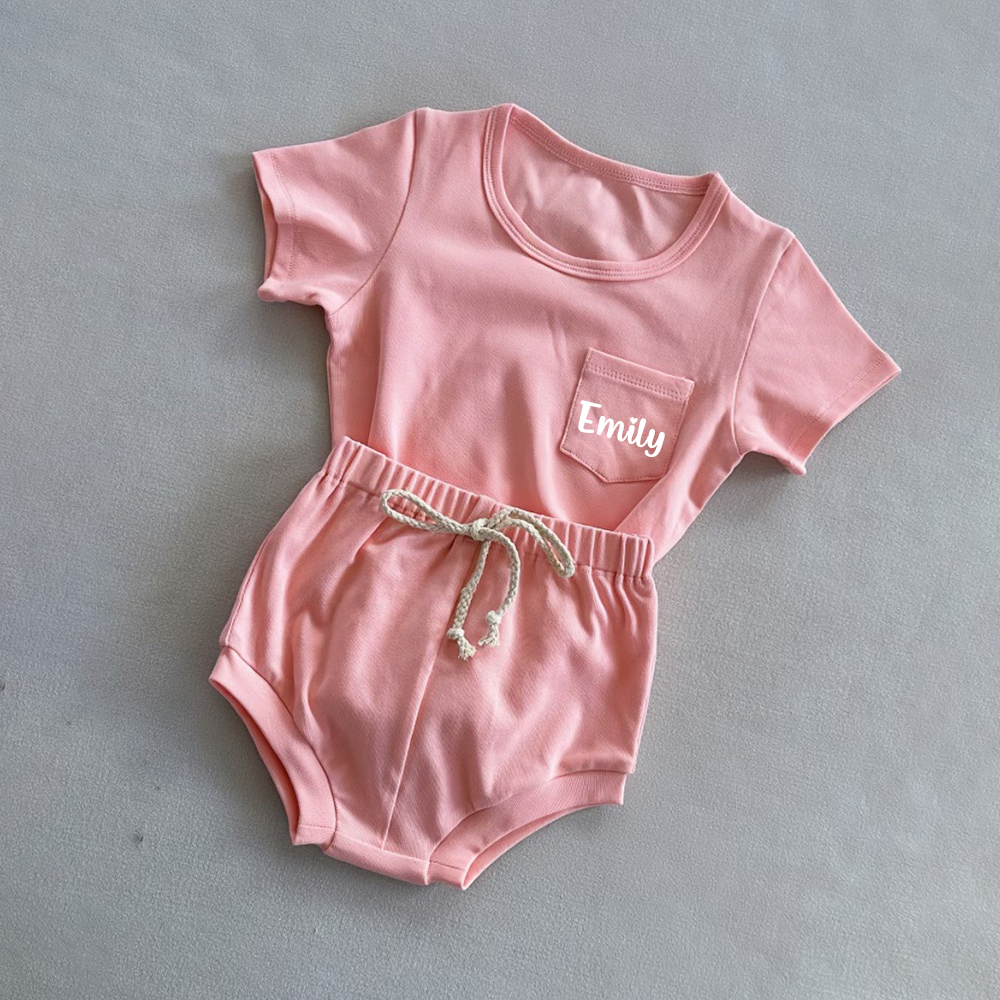 Personalized Kid Casual Top and Shorts Set| BBcloth143