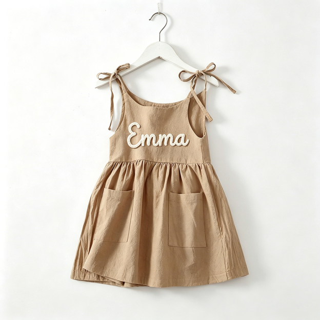 Personalized Baby Girl Name Strap Dress| Dress118