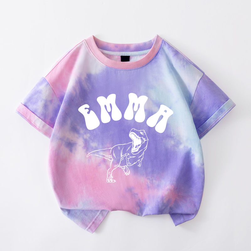 Personalized Kid Tie Dye Short Sleeve Tee| Cloth28402