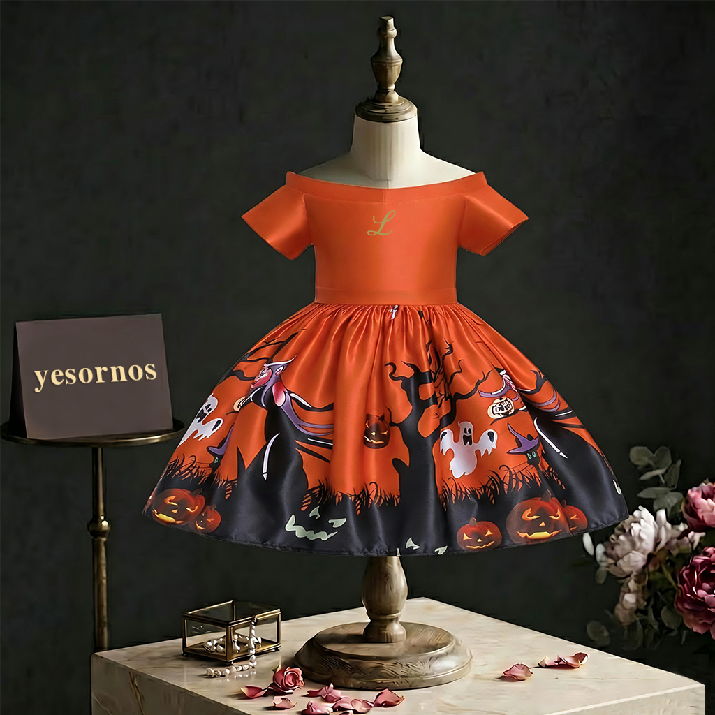 Personalized Girl Halloween Witch Costume Party Dress| YESHalloween16